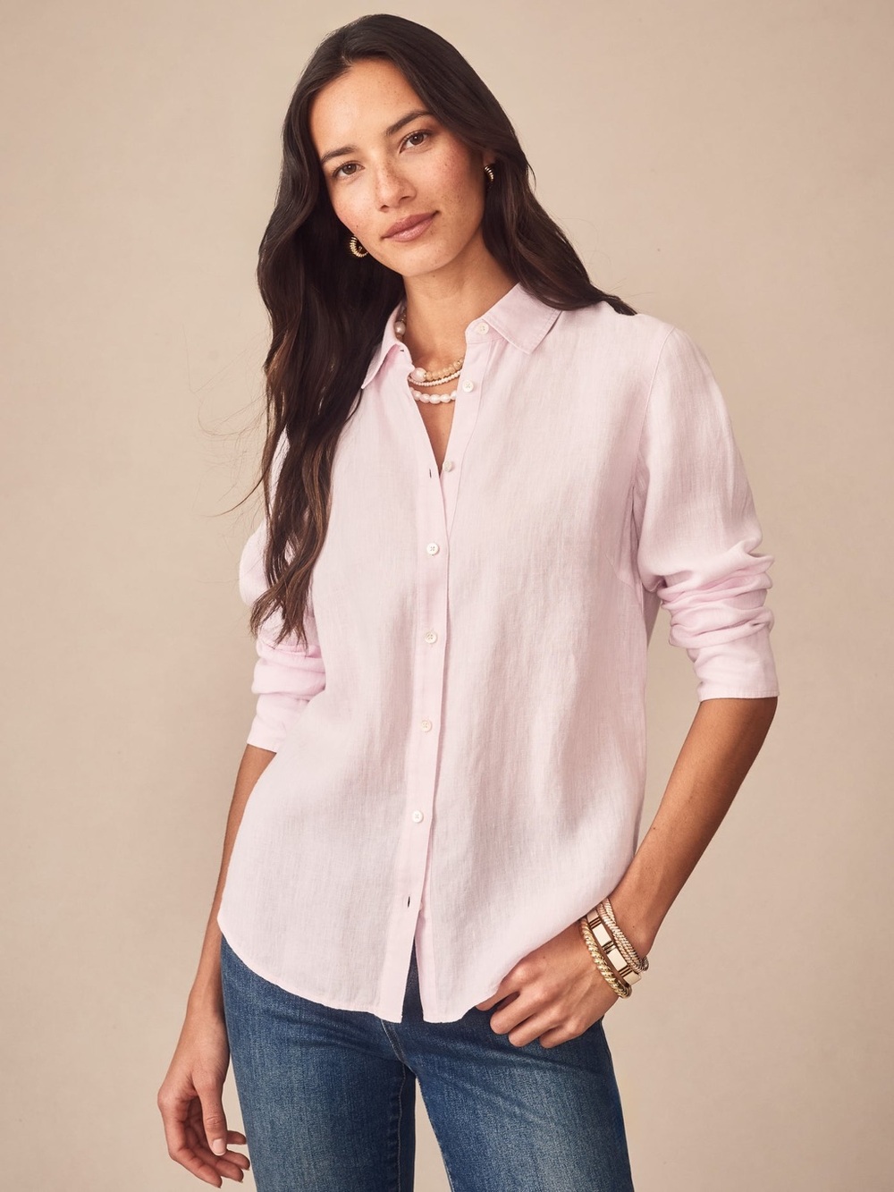 J.McLaughlin Britt Linen Shirt
Light Pink